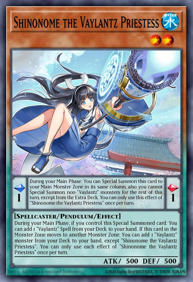 Shinonome the Vaylantz Priestess Tactical Masters card