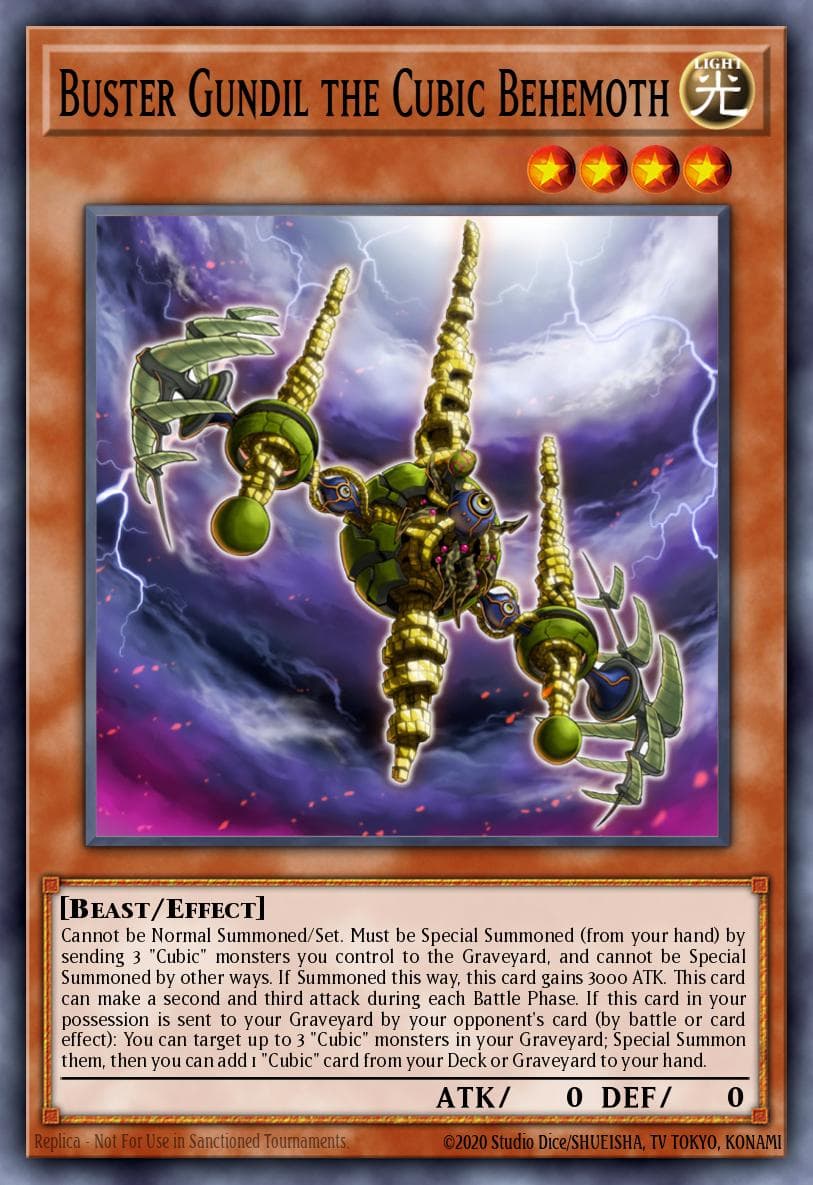 Buster Gundil the Cubic Behemoth Yu-Gi-Oh! The Dark Side of Dimensions Movie Pack: Gold Edition card