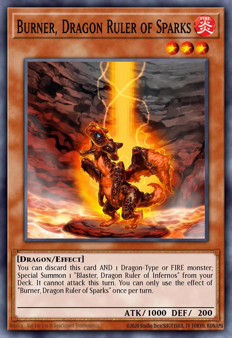 Burner, Dragon Ruler of Sparks Structure Deck: Fire Kings card