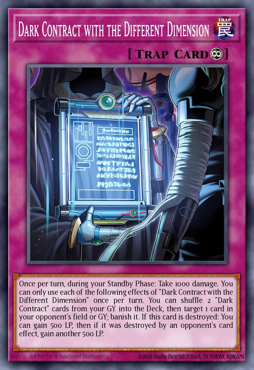Dark Contract with the Different Dimension Doom of Dimensions card