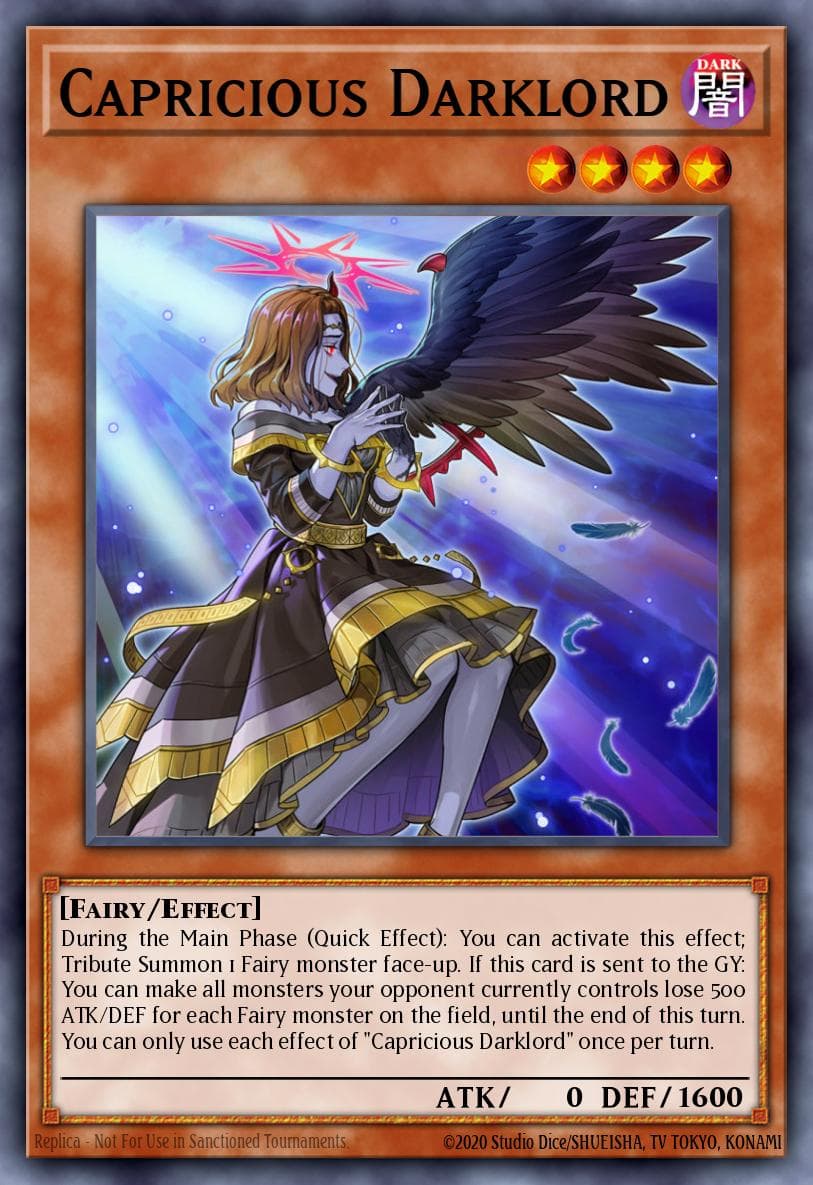 Capricious Darklord Rise of the Duelist Premiere! promotional card card