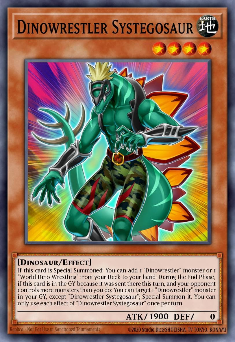 Dinowrestler Systegosaur 2019 Gold Sarcophagus Tin Mega Pack card