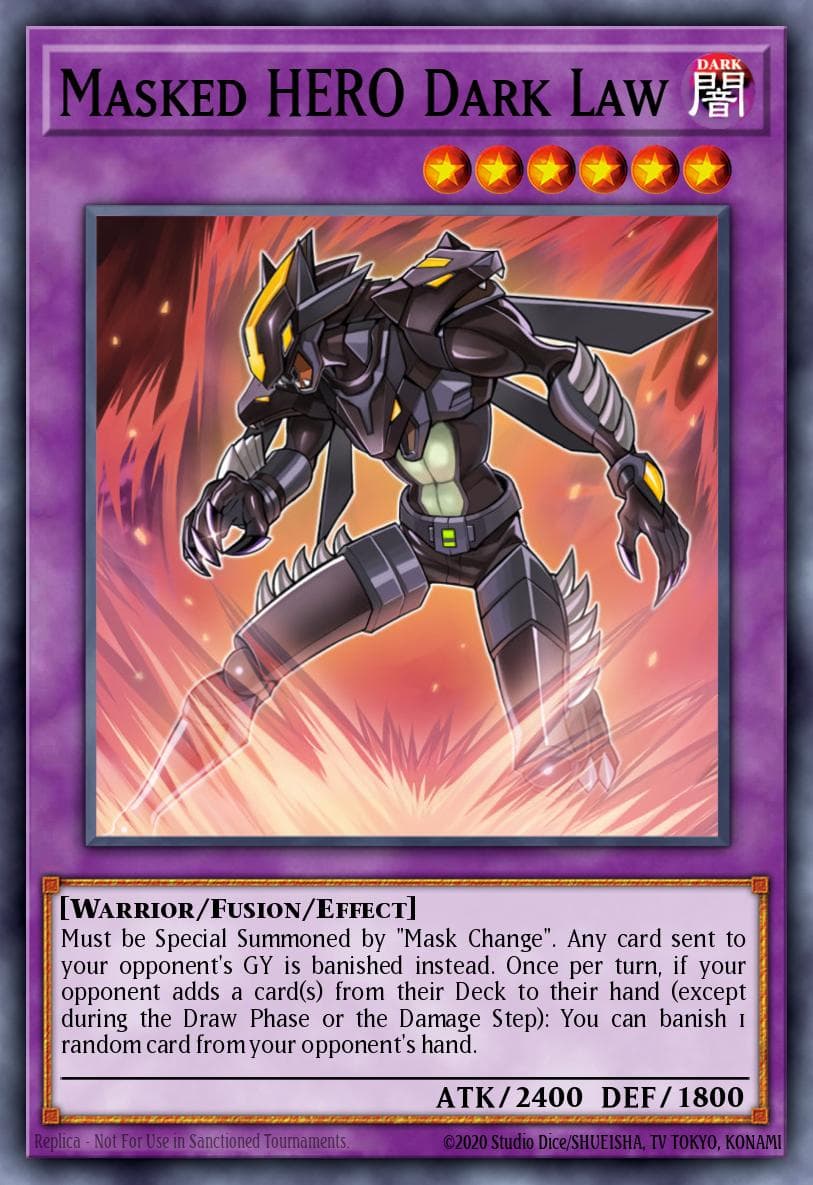 Masked HERO Dark Law HERO Strike Structure Deck card