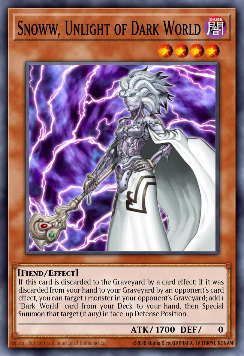 Snoww, Unlight of Dark World Gates of the Underworld Structure Deck card