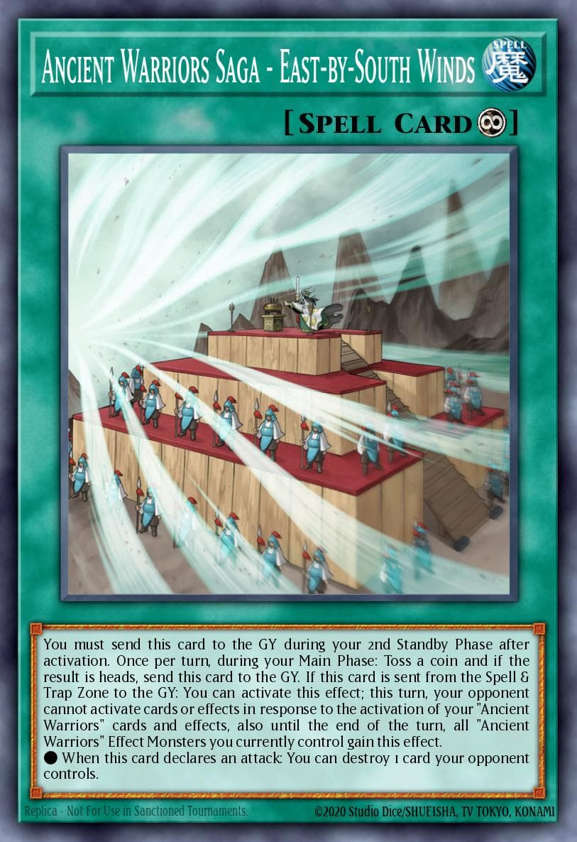Ancient Warriors Saga - East-by-South Winds Rise of the Duelist Premiere! promotional card card