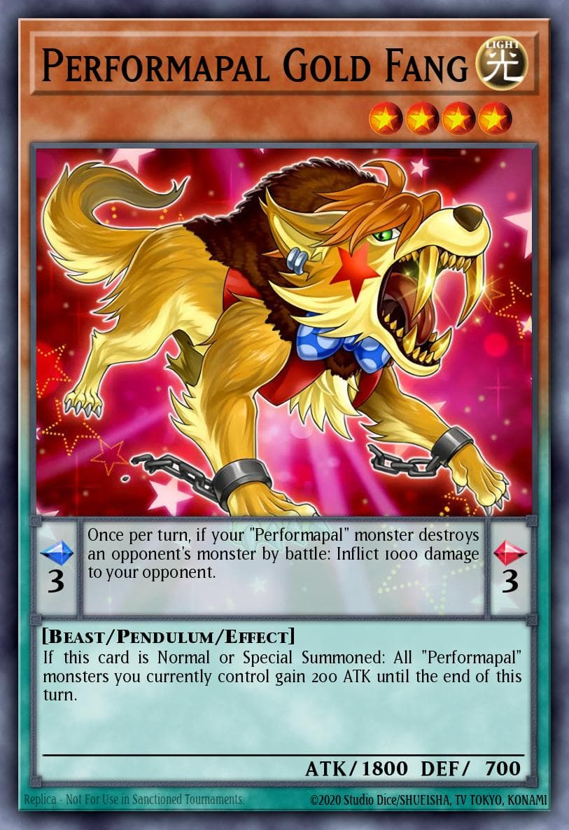 Performapal Gold Fang 2019 Gold Sarcophagus Tin Mega Pack card