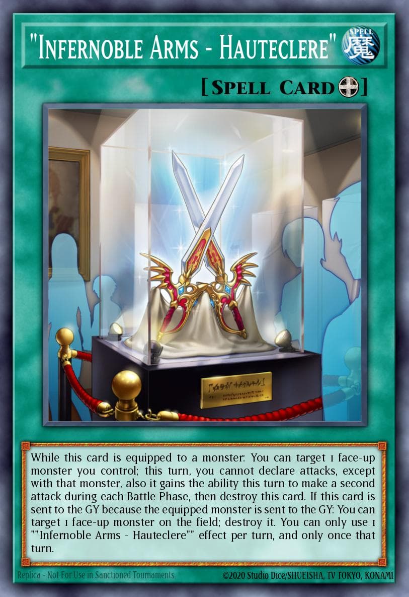 "Infernoble Arms - Hauteclere" Rise of the Duelist Premiere! promotional card card