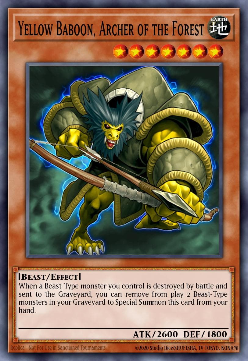 Yellow Baboon, Archer of the Forest Stardust Overdrive: Special Edition card