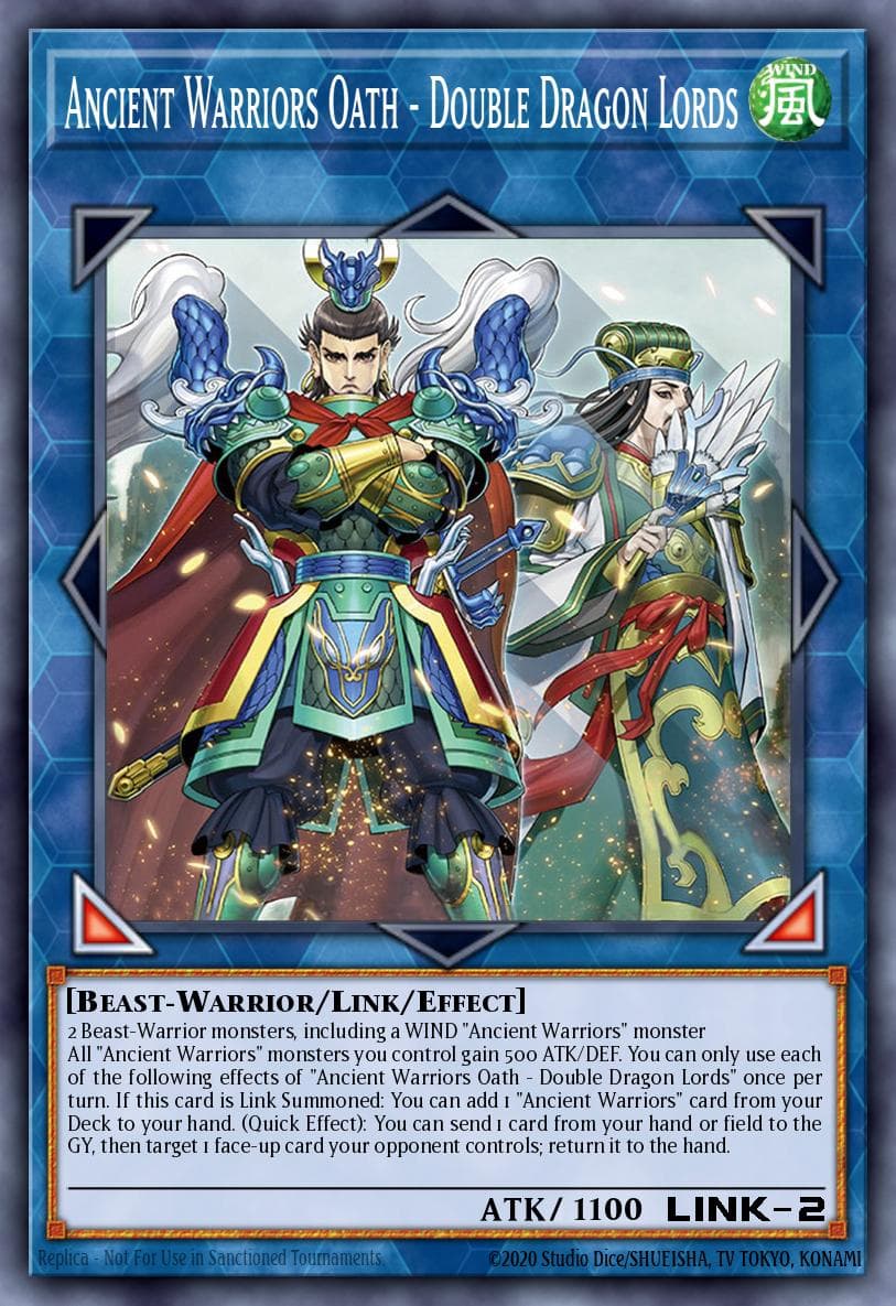 Ancient Warriors Oath - Double Dragon Lords Rise of the Duelist Premiere! promotional card card