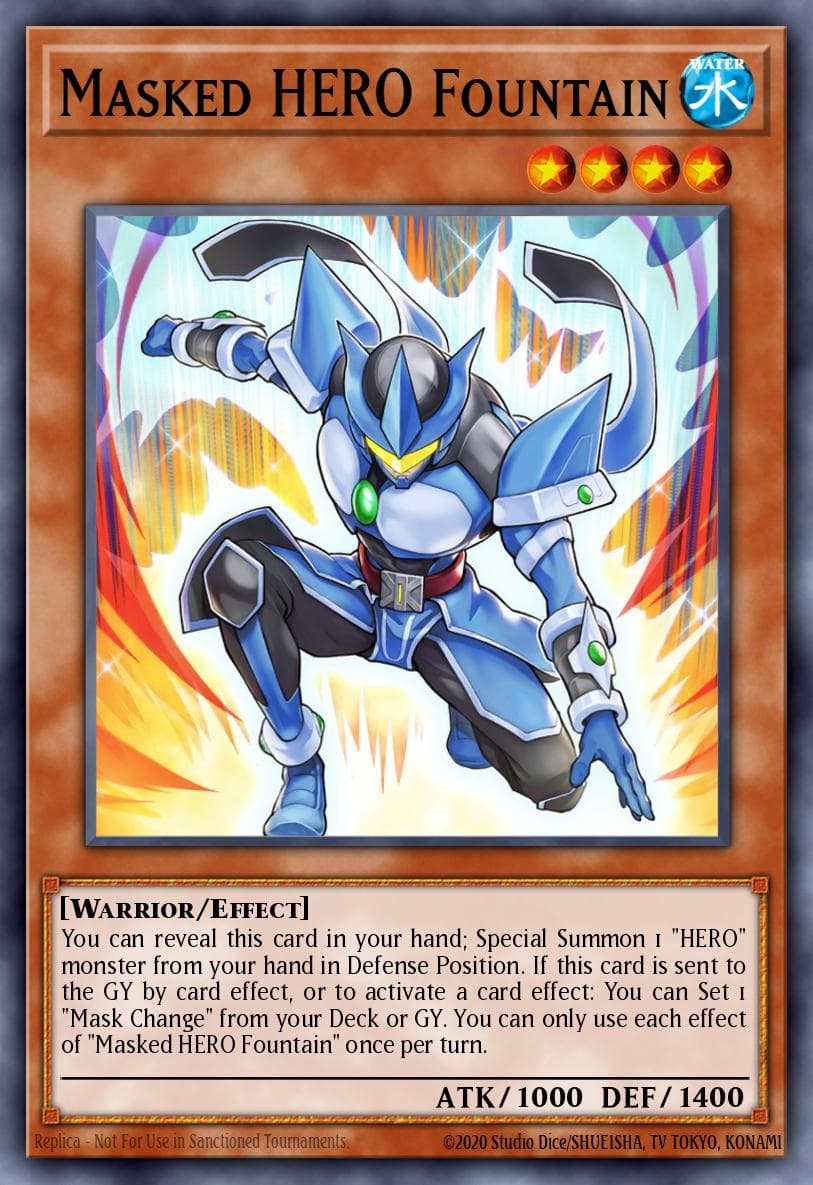 假面-英雄 喷泉 遊戲王 card