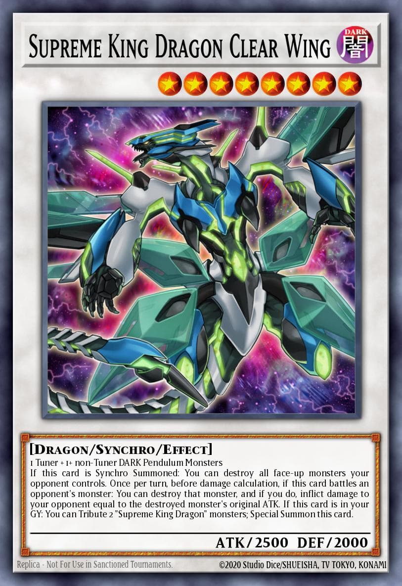 Supreme King Dragon Clear Wing Code of the Duelist Special Edition card
