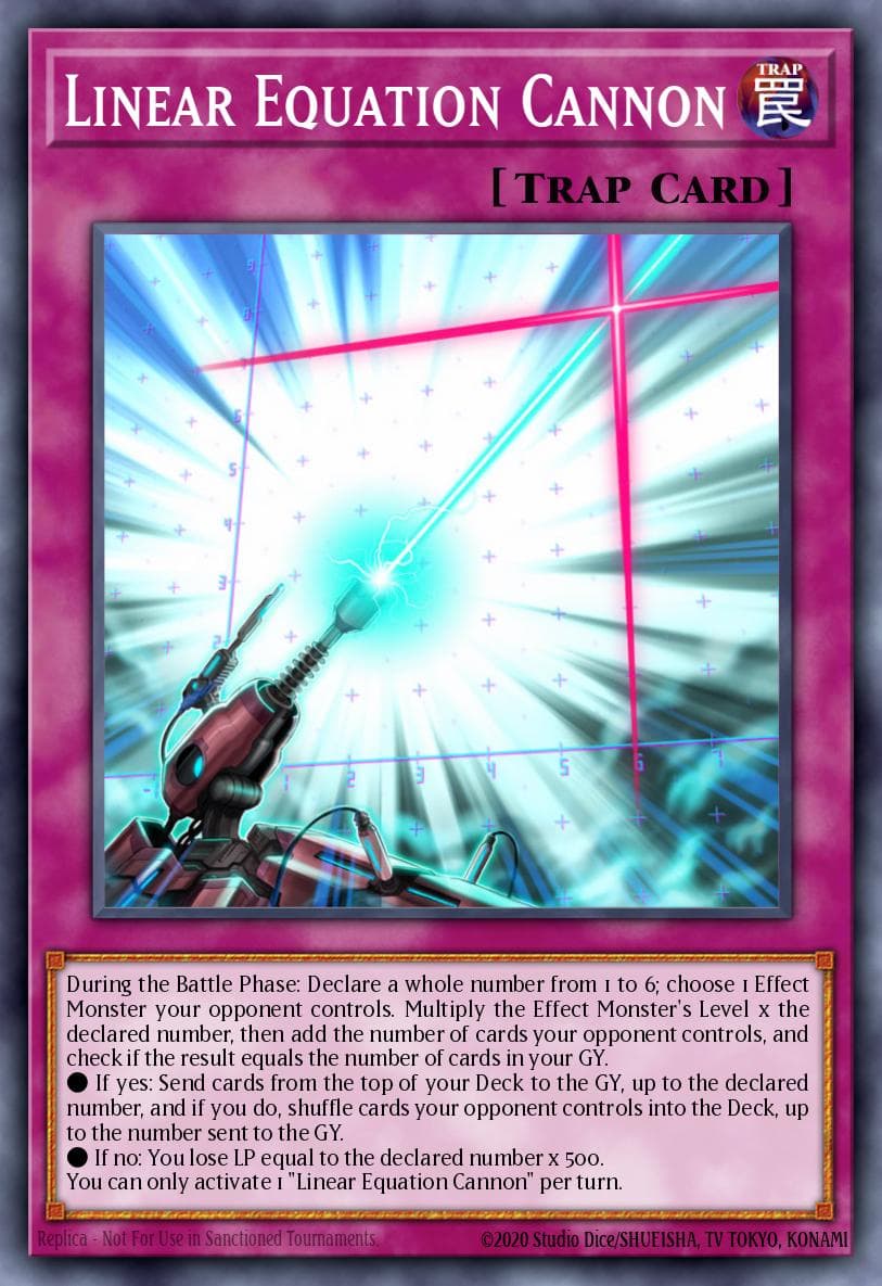 Linear Equation Cannon Blazing Vortex Premiere! promotional card card