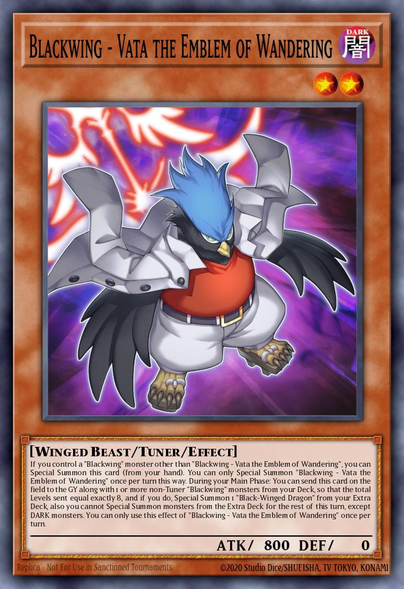 Blackwing - Vata the Emblem of Wandering Legendary 5D's Decks card