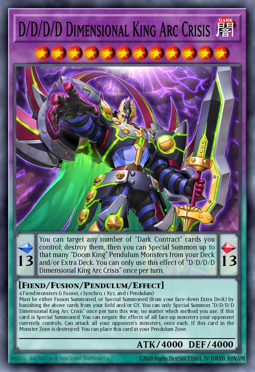 D/D/D/D Dimensional King Arc Crisis Doom of Dimensions card