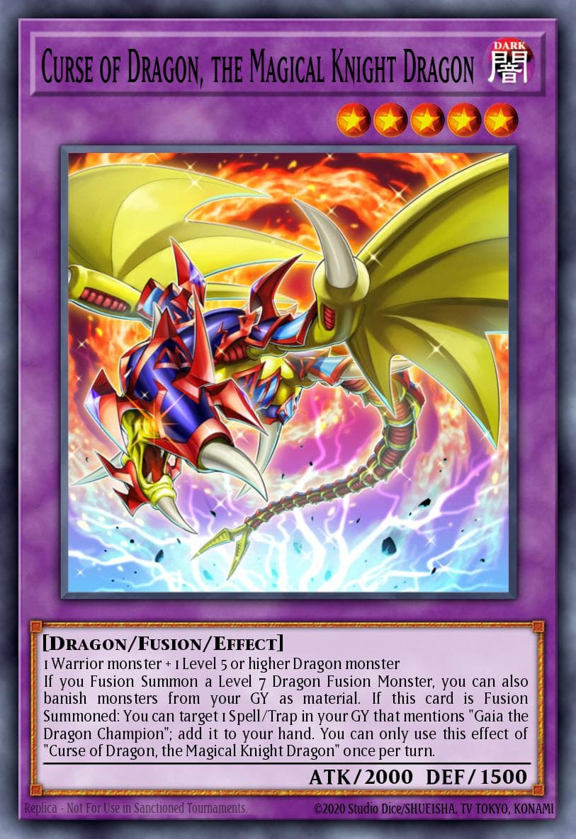 Curse of Dragon, the Magical Knight Dragon Dimension Force card