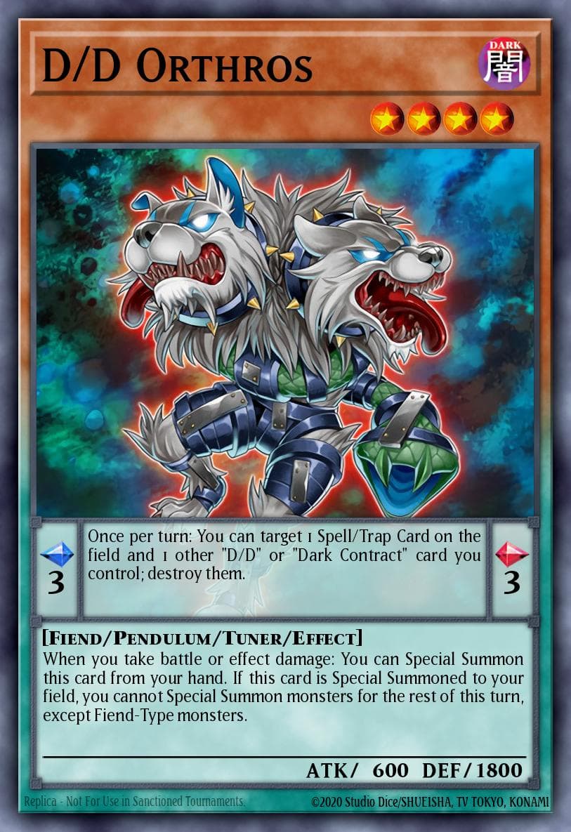D/D Orthros Pendulum Domination Structure Deck card