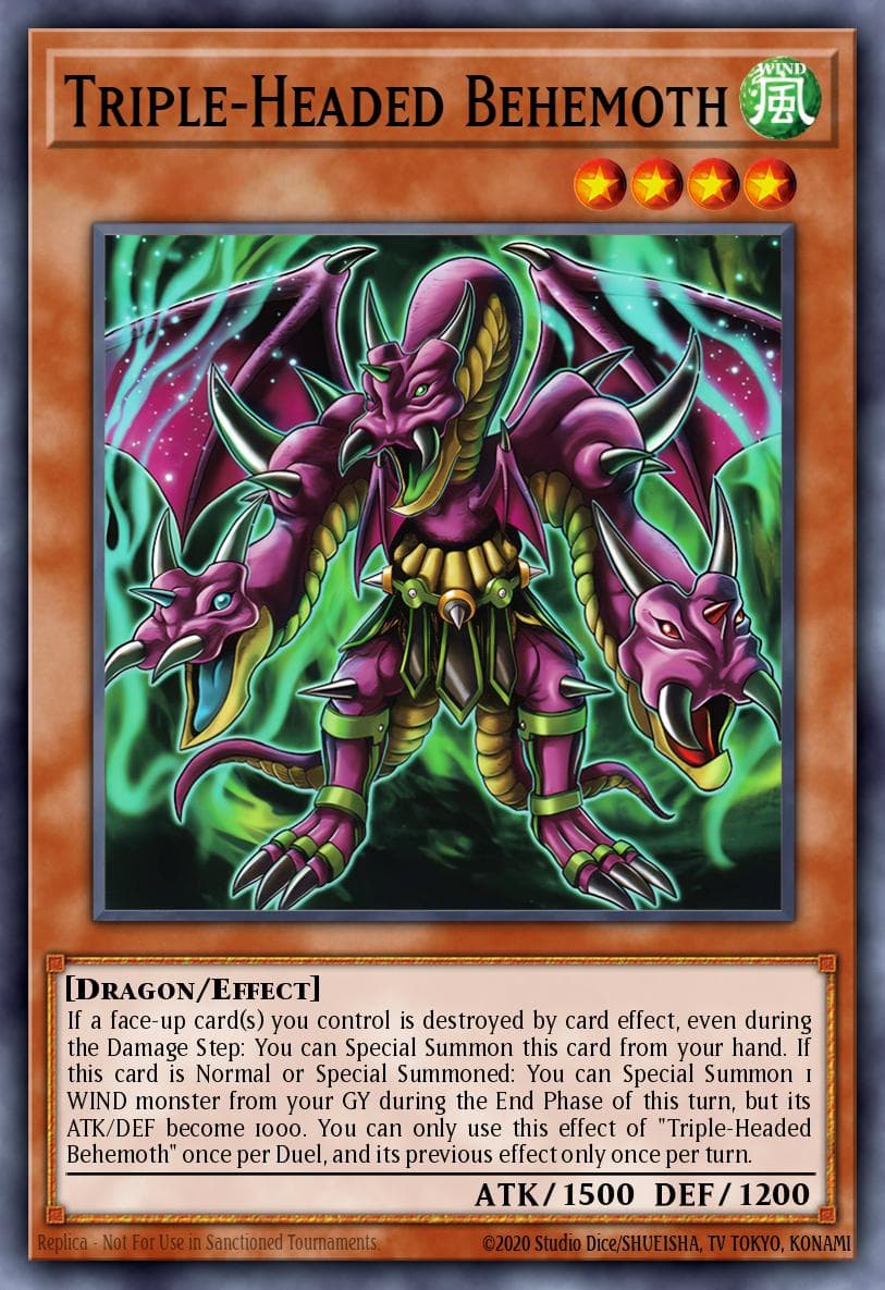 Triple-Headed Behemoth Doom of Dimensions card