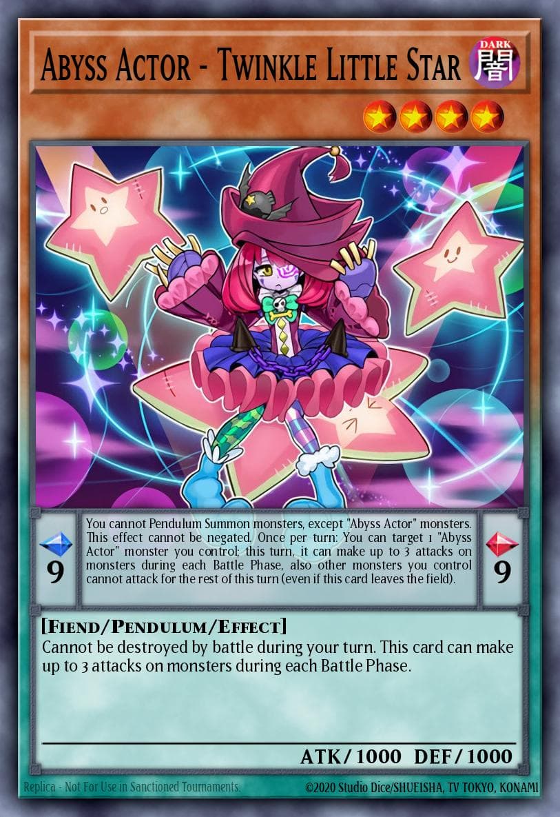 Abyss Actor - Twinkle Little Star Rise of the Duelist Premiere! promotional card card