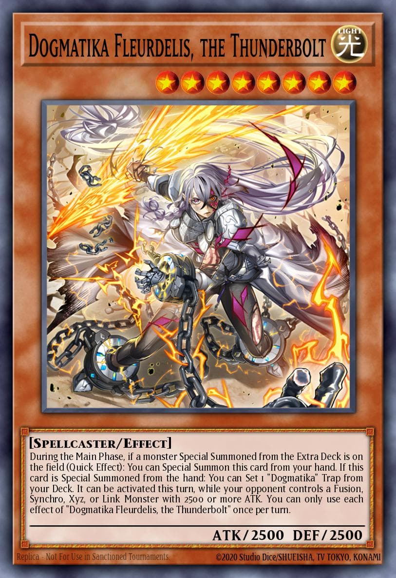 Dogmatika Fleurdelis, the Thunderbolt Doom of Dimensions card