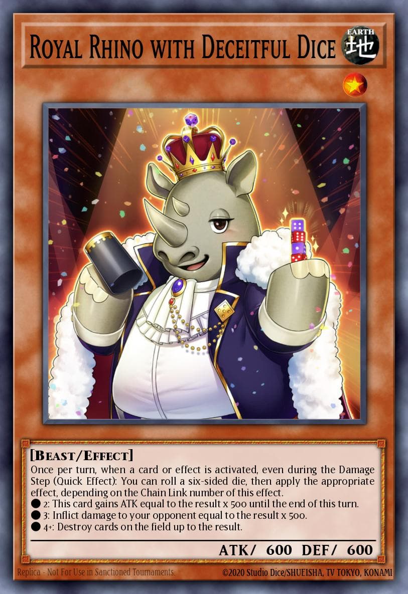 Royal Rhino with Deceitful Dice Phantom Nightmare card