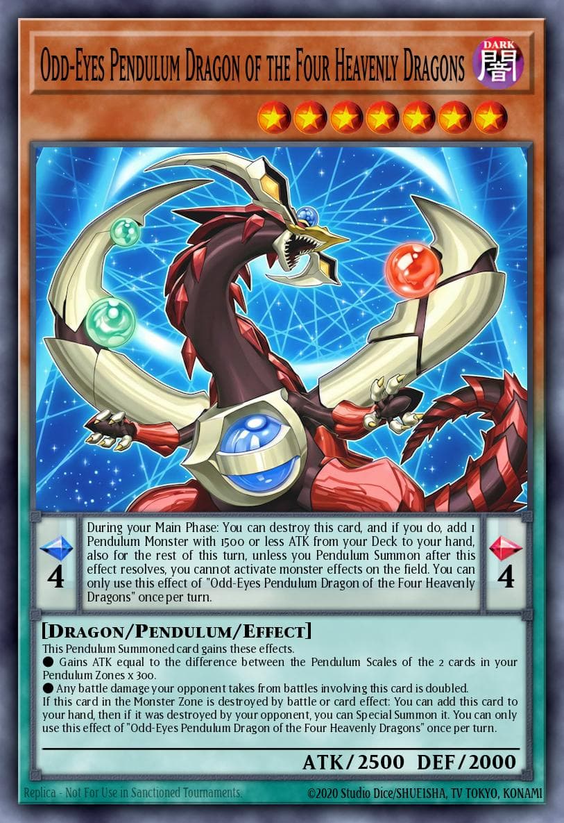 四天之龙 异色眼灵摆龙 遊戲王 card