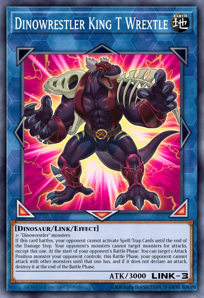 Dinowrestler King T Wrextle 2019 Gold Sarcophagus Tin Mega Pack card