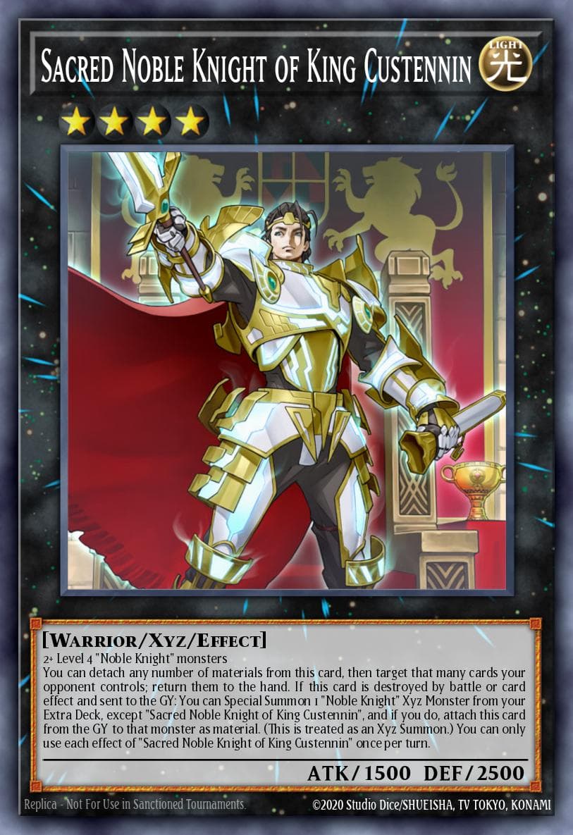 Sacred Noble Knight of King Custennin 2019 Gold Sarcophagus Tin Mega Pack card