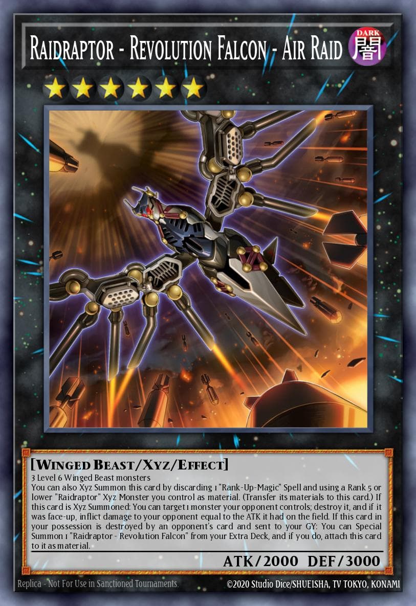 Raidraptor - Revolution Falcon - Air Raid Rise of the Duelist Premiere! promotional card card