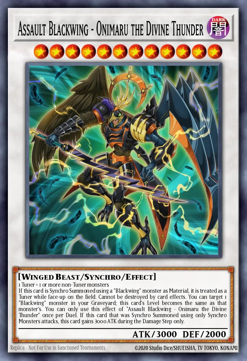 Assault Blackwing - Onimaru the Divine Thunder The Dark Illusion: Special Edition card