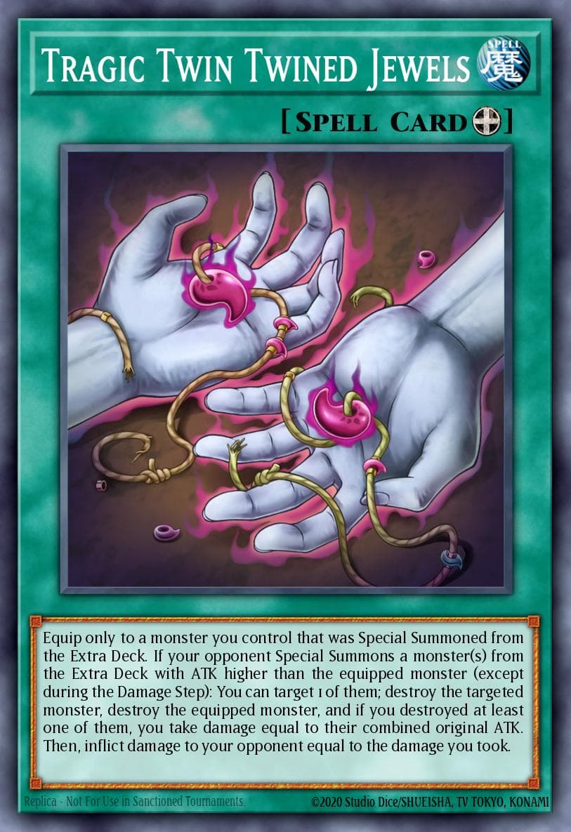 Tragic Twin Twined Jewels Doom of Dimensions card