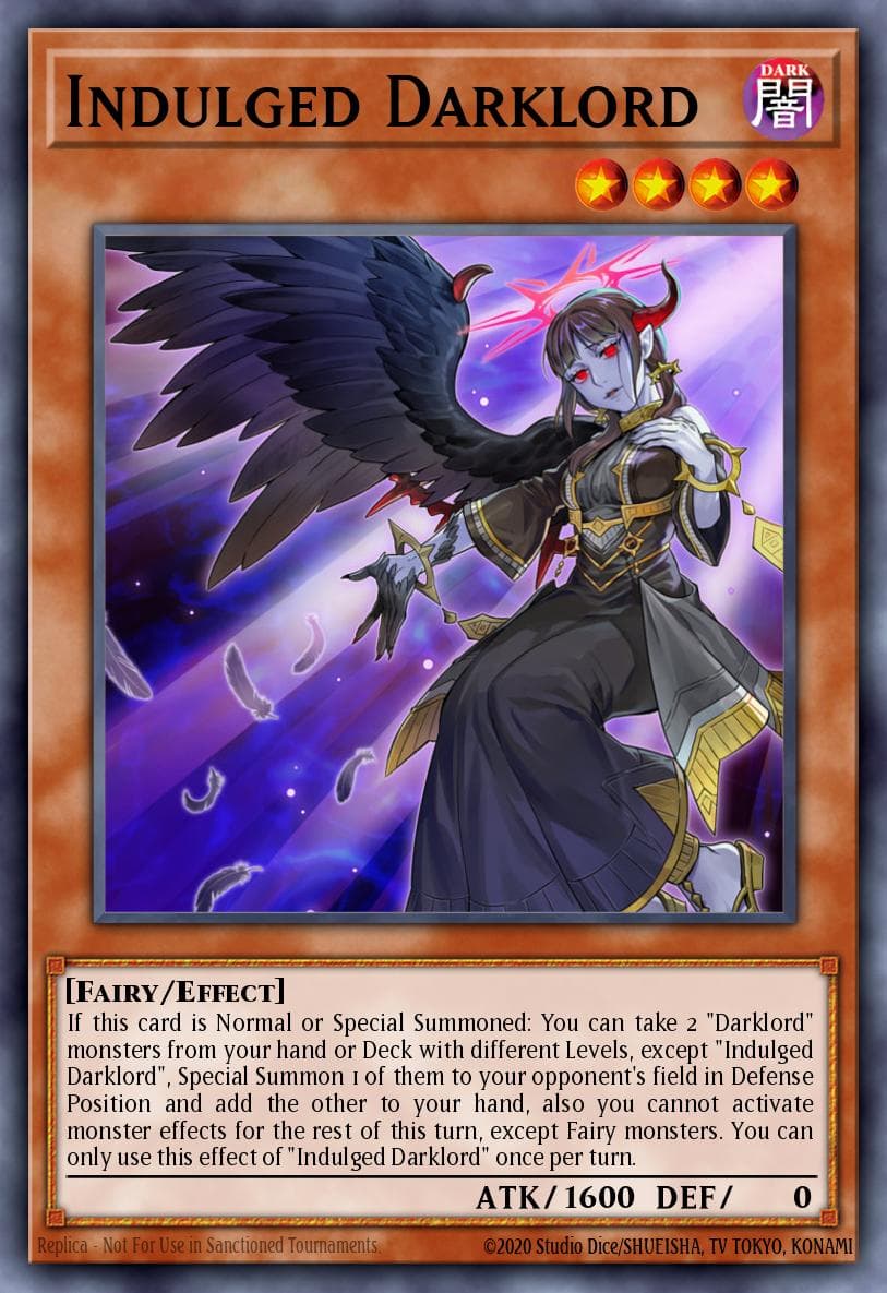 Indulged Darklord Rise of the Duelist Premiere! promotional card card