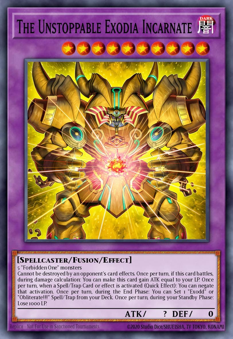 The Unstoppable Exodia Incarnate The Infinite Forbidden card