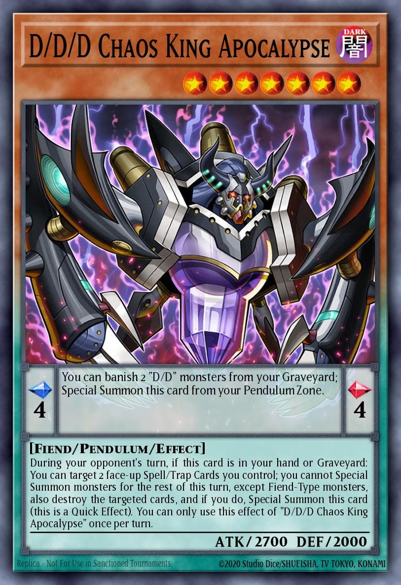 D/D/D Chaos King Apocalypse Pendulum Domination Structure Deck card