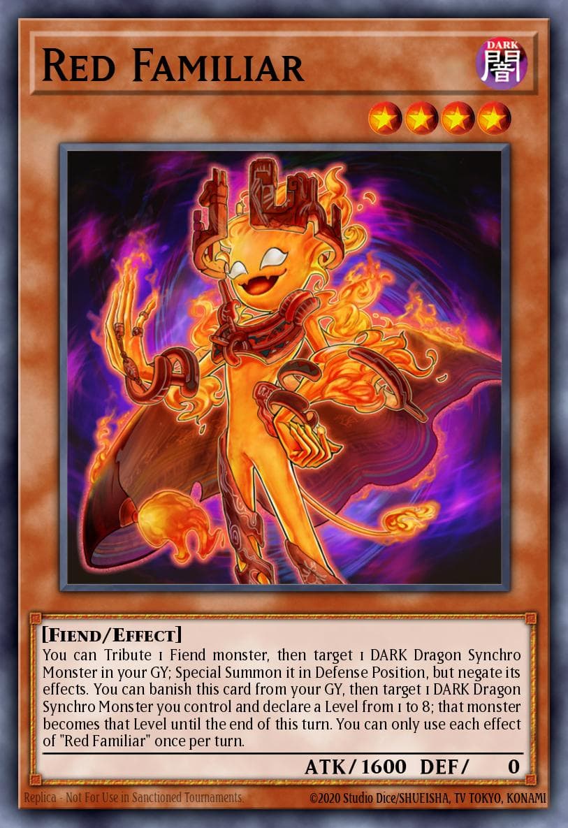Red Familiar Eternity Code Premiere! promotional card card