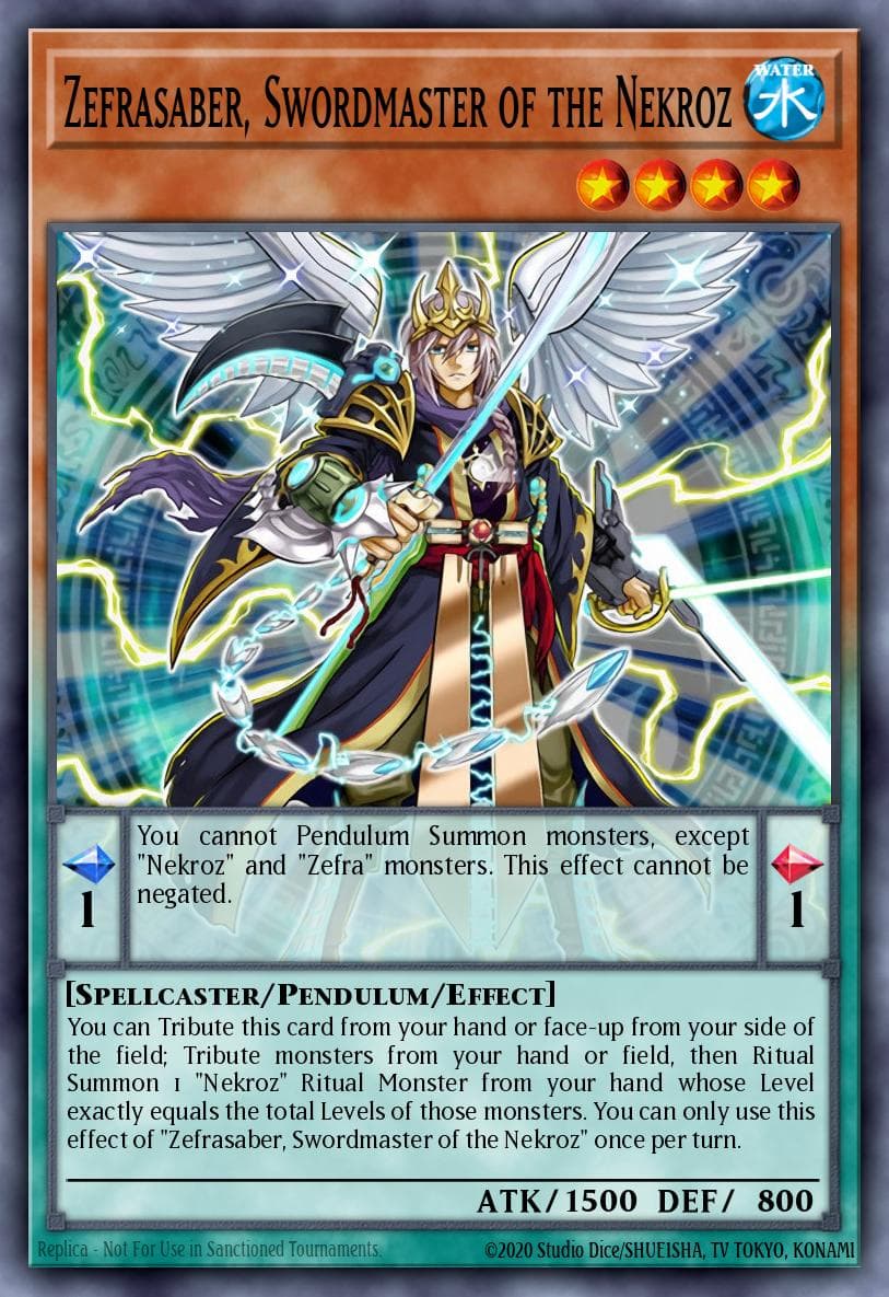 Zefrasaber, Swordmaster of the Nekroz Crossed Souls: Advance Edition card