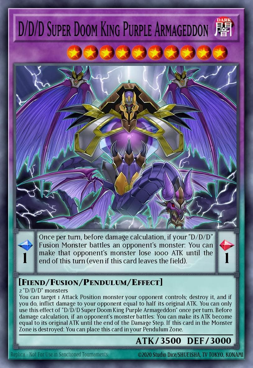 D/D/D Super Doom King Purple Armageddon OTS Tournament Pack 29 card