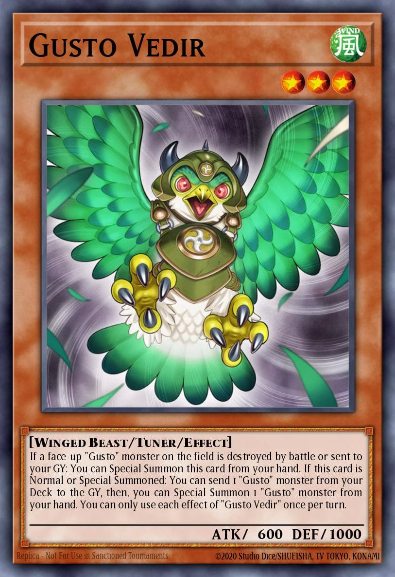 Gusto Vedir Dawn of Majesty Premiere! promotional card card