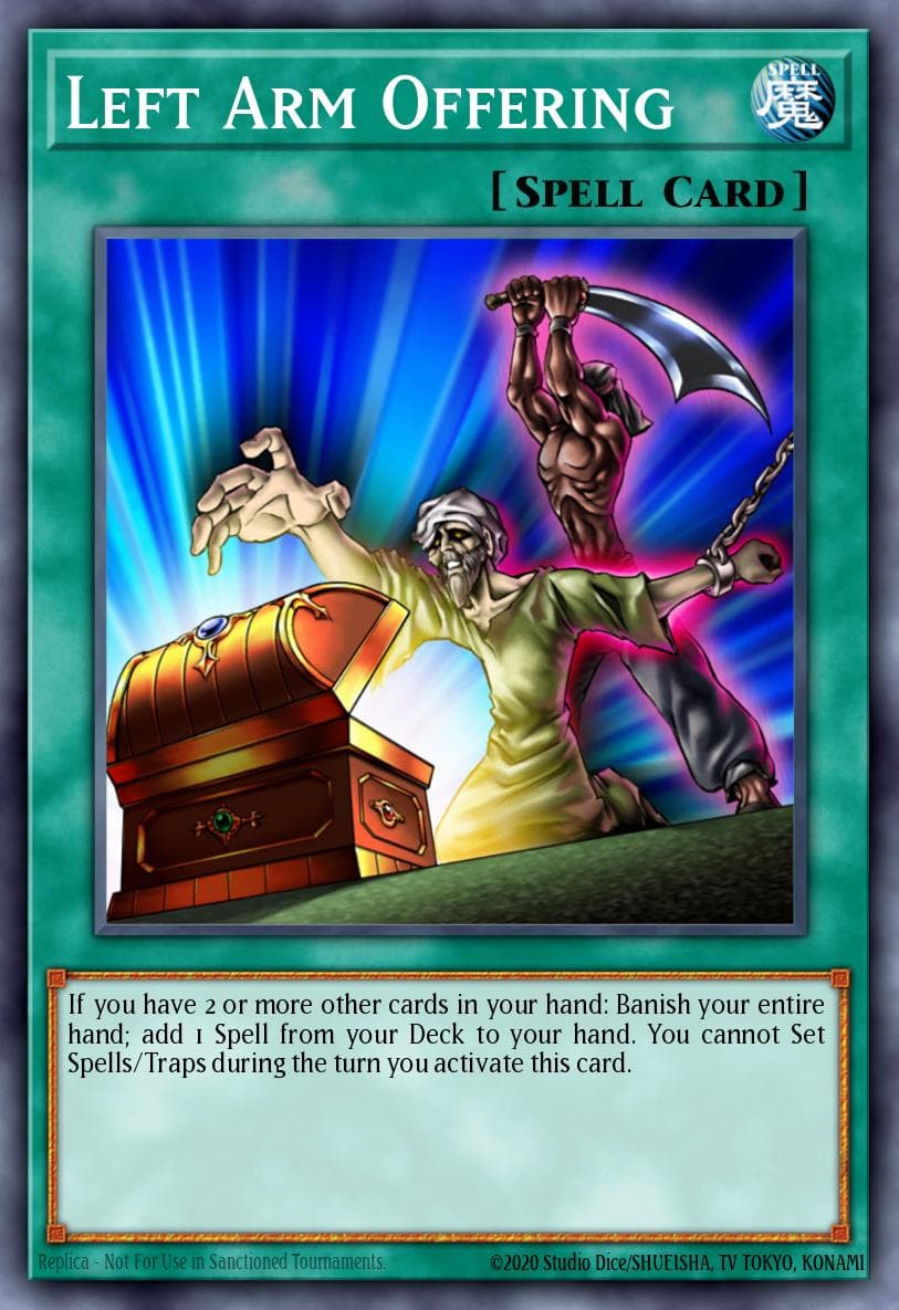 Left Arm Offering Legendary Duelists: Rage of Ra card