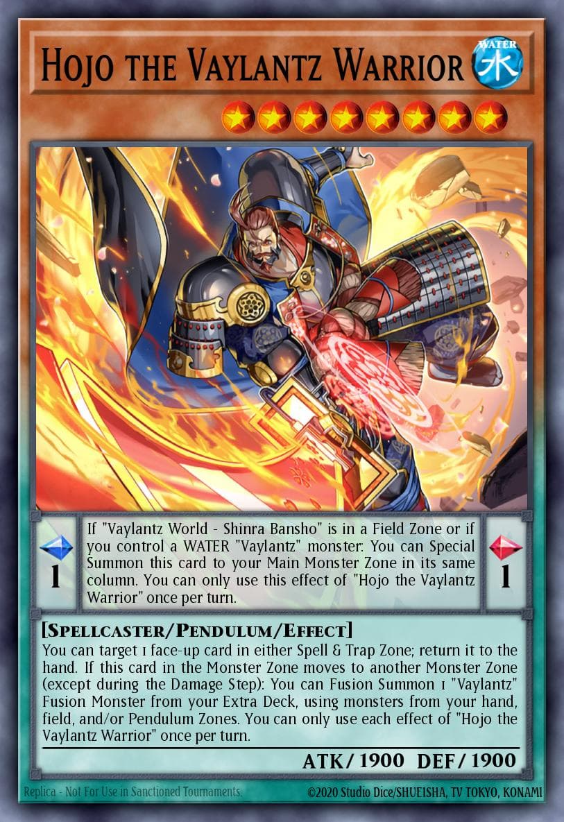 Hojo the Vaylantz Warrior Tactical Masters card