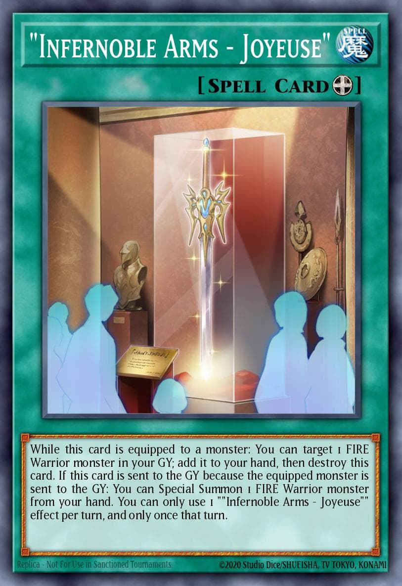 "Infernoble Arms - Joyeuse" Rise of the Duelist Premiere! promotional card card