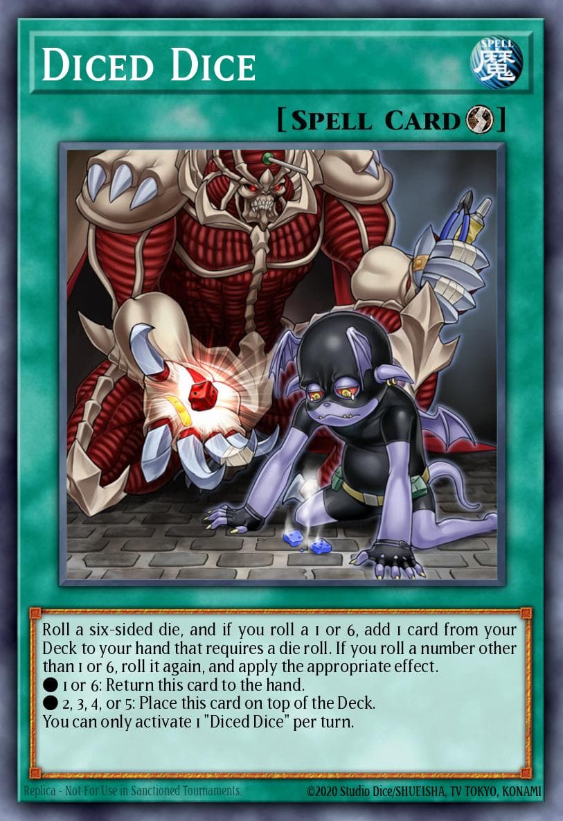 Diced Dice Rise of the Duelist Premiere! promotional card card