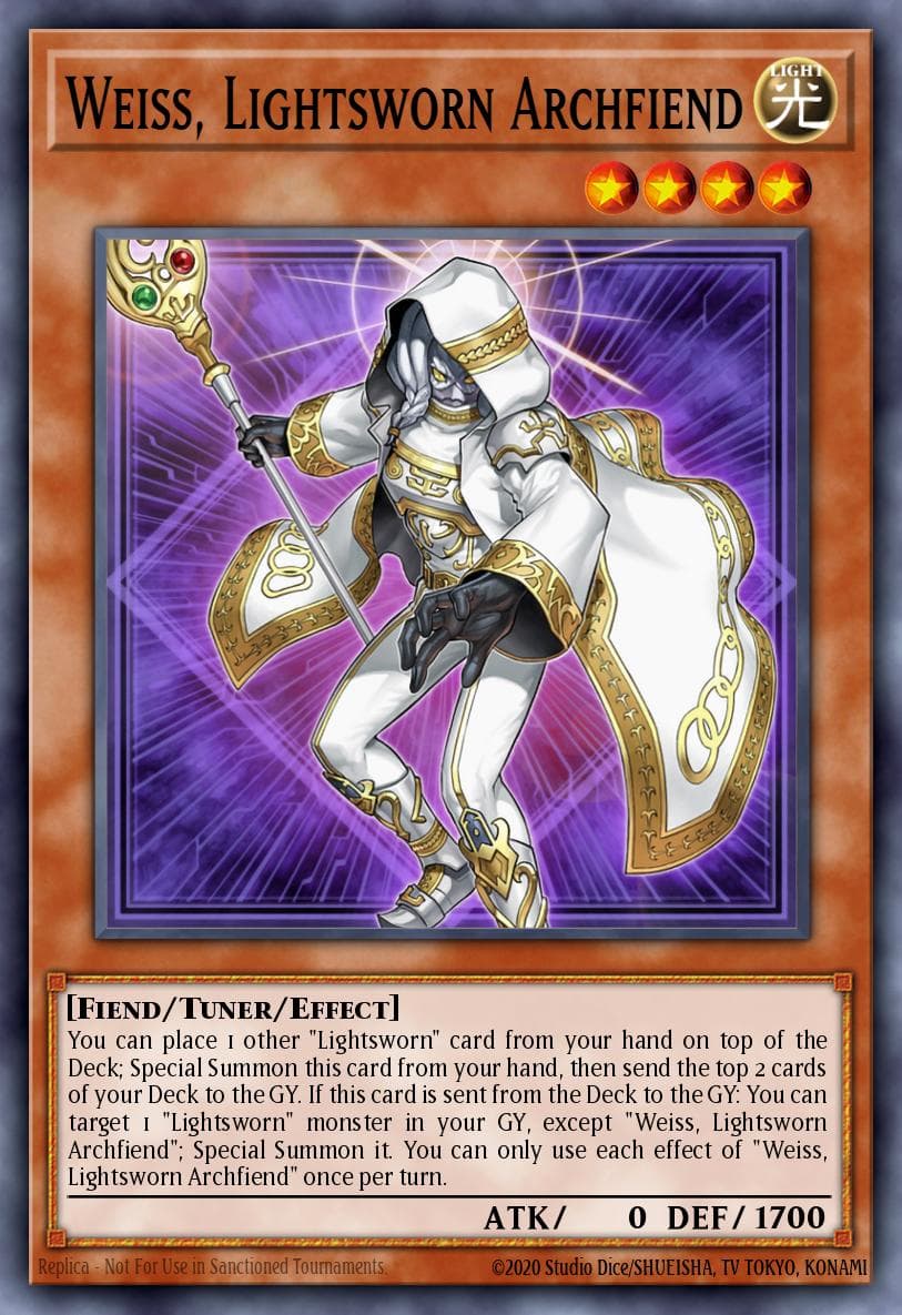 Weiss, Lightsworn Archfiend Legacy of Destruction card