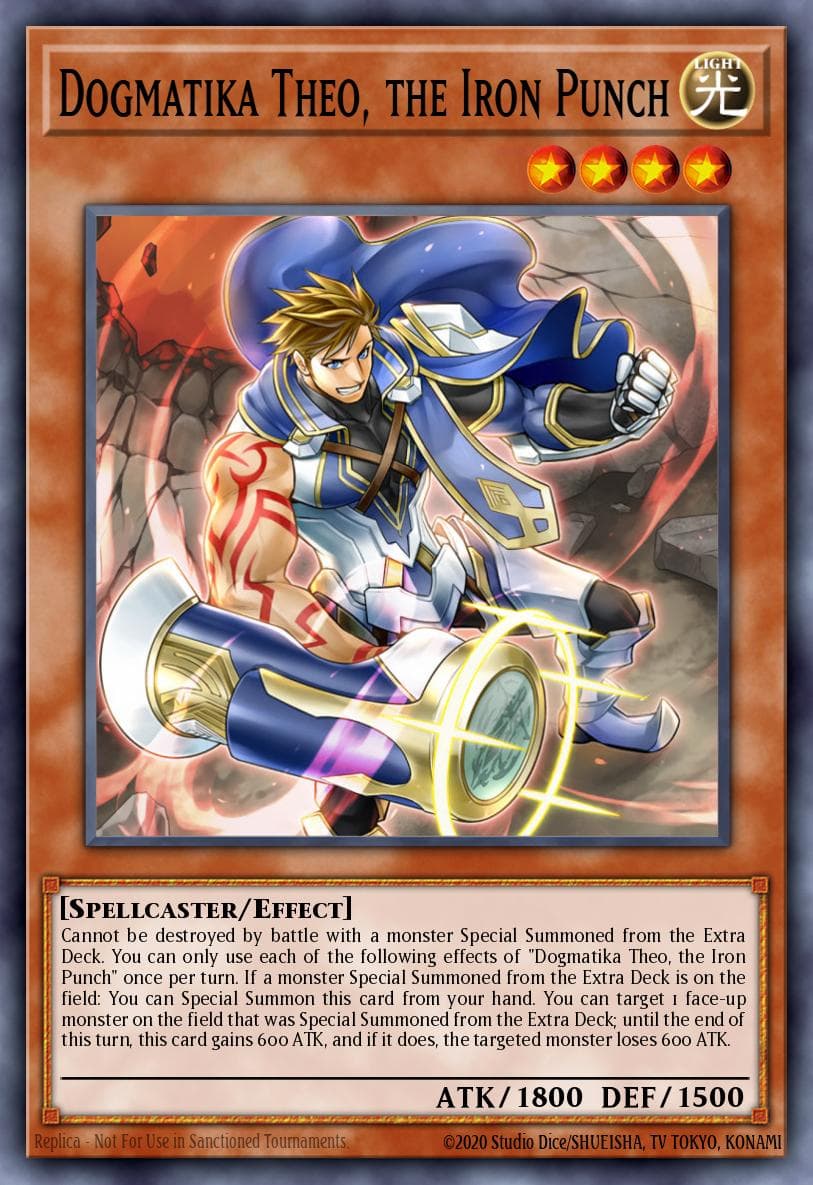 Dogmatika Theo, the Iron Punch Rise of the Duelist Premiere! promotional card card