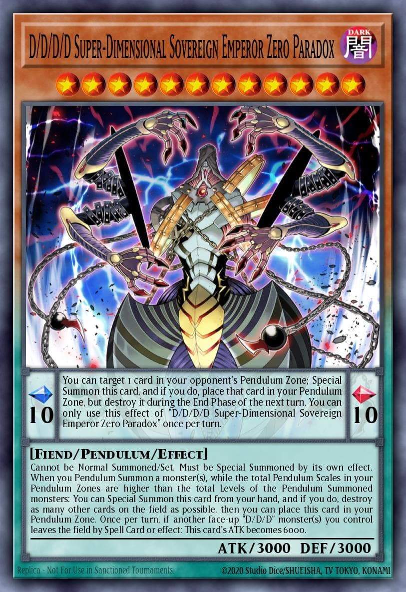 D/D/D/D Super-Dimensional Sovereign Emperor Zero Paradox Battles of Legend: Monstrous Revenge card