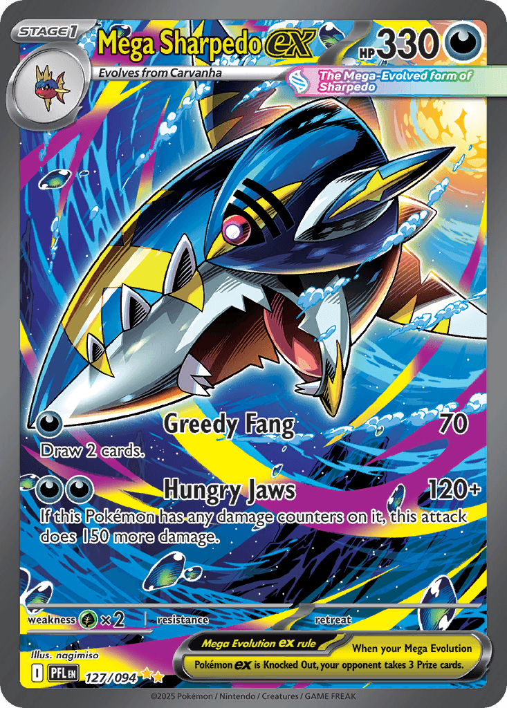 Mega Sharpedo ex Phantasmal Flames card