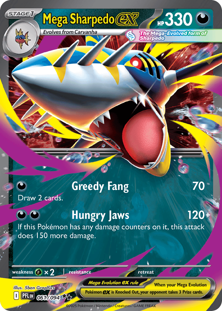 Mega Sharpedo ex Phantasmal Flames card