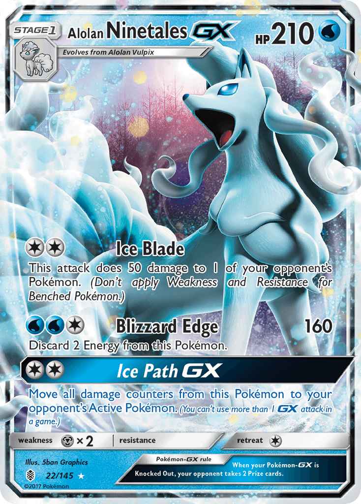 Alolan Ninetales-GX Guardians Rising card